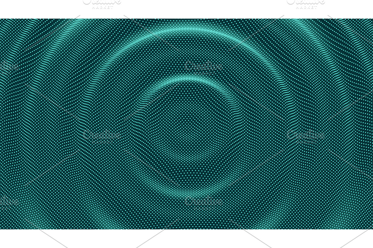 3d particle dot pulse music, a Decorative Illustration by Vector Tradition