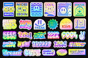 COLORFUL - POP STICKERS VECTOR SET, an Object Graphic by craftlove (Thumbnail 4 of 5)