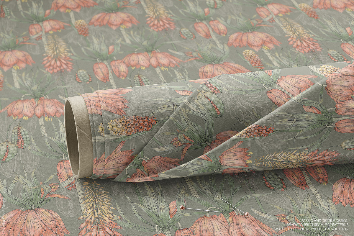 Exotic Flowers Patterns&Motifs, a Pattern Graphic by Alisa Fimen Design (Photo 7 of 10)