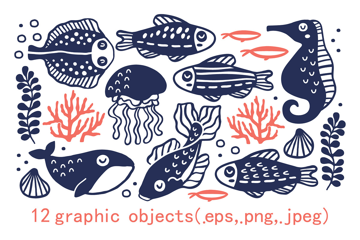 SEA LIFE | Seamless patterns pack, a Pattern Graphic by Nastya Tkachova (Photo 5 of 6)
