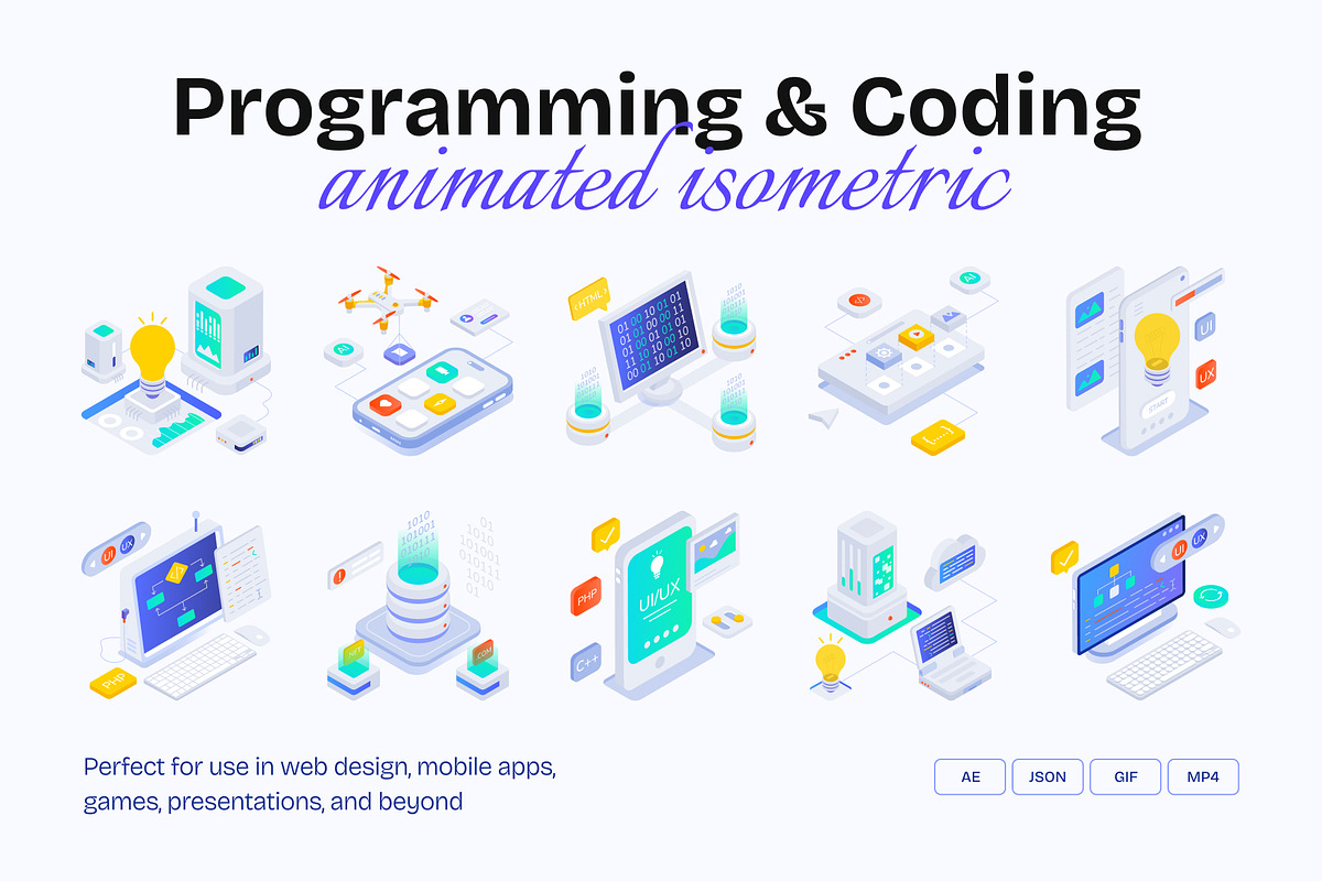 Programming Animated Icon Set, a Duotone Icon by Vectors Market (Photo 1 of 3)