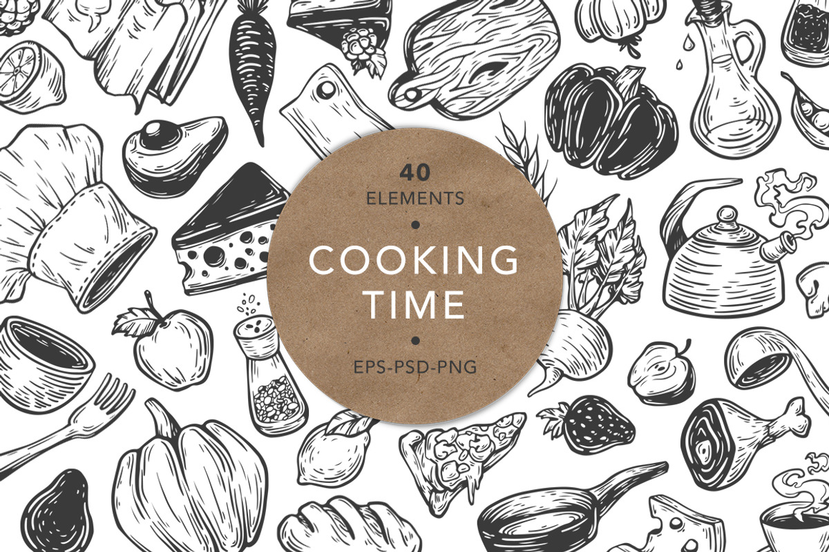 Cooking Time. Kitchen illustrations., a Food Illustration by Olga Olmix (Photo 1 of 8)