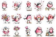 Whimsical Funny Spring Bird Clipart, an Illustration by OK Design (Thumbnail 3 of 6)