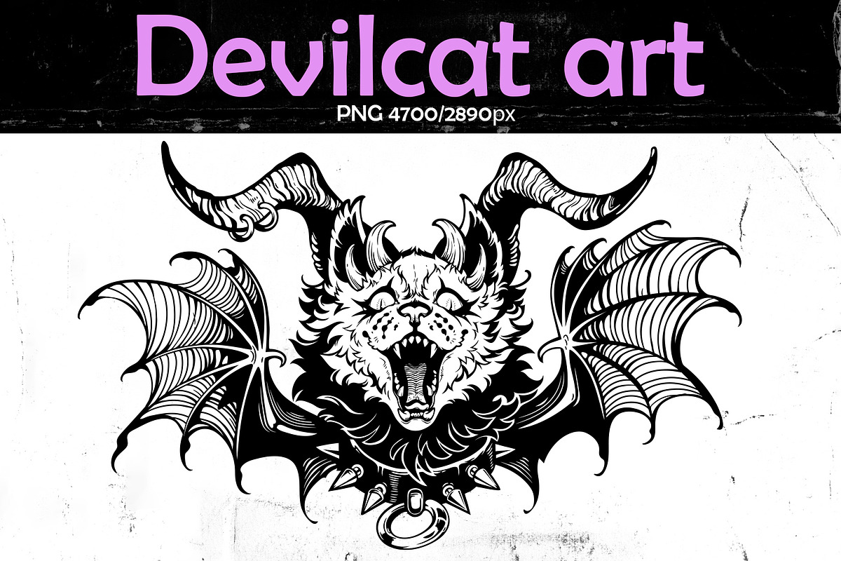 Devilcat, an Animal Illustration by Victoria Bat