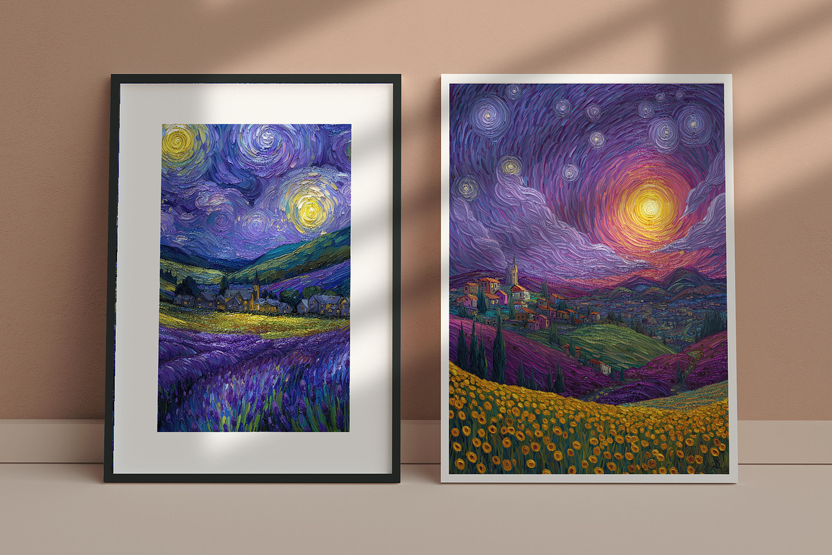 Starry Lavender Field Illustration, a Decorative Illustration by Housui Patterns (Photo 7 of 12)