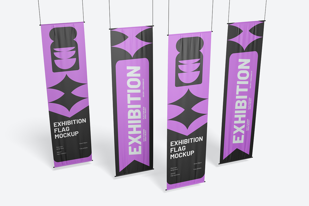 Vertical Exhibition Flag Mockup, an Advertising Mockup by DSNA Mockup (Photo 2 of 3)