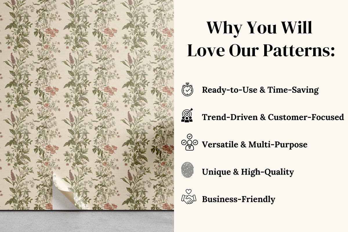 Antique Botanical Patterns & Prints, a Pattern Graphic by Ninterints (Photo 4 of 13)