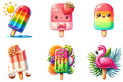 Watercolor Popsicle Clipart Summer, a Seasonal Illustration by DreamArtGraphic (Thumbnail 4 of 4)