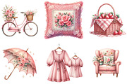 Pink Cottagecore Clipart, an Illustration by DreamArtGraphic (Thumbnail 5 of 5)