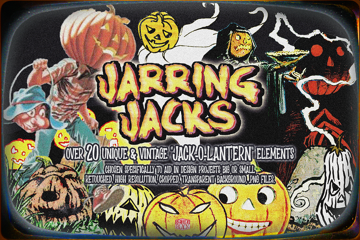 Retro Halloween Horror Collage Pack, an Object Graphic by Retro Black Studio (Photo 14 of 19)