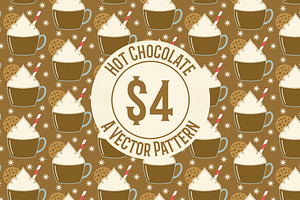 Hot Chocolate Repeat Vector Pattern
