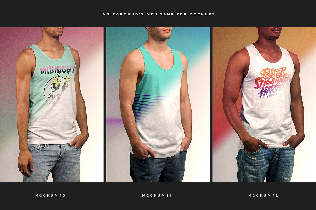 Men Tank Top Mockups, a Shirt Mockup by Indieground Design Inc. (Photo 5 of 5)