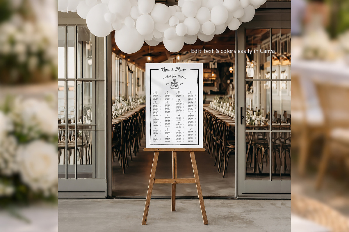 Alphabetical Seating Chart bd002, a Poster Template by TyphoonStudio (Photo 4 of 9)