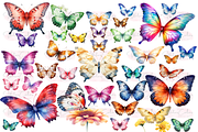 Botanical Butterfly Clipart Decor, a Decorative Illustration by Watercolor Digital (Thumbnail 4 of 9)