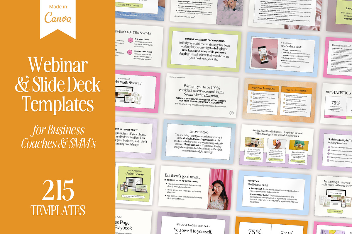 Slide Deck & Webinar Canva Bundle, a Presentation Template by Fallon Gerst (Photo 1 of 20)