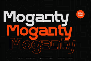 Moganty - Condensed Font, a Sans Serif Font by Iqsiart Studio