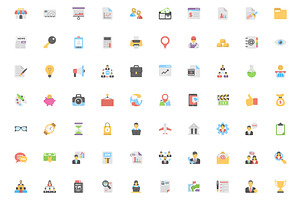 340 Flat Business Icons