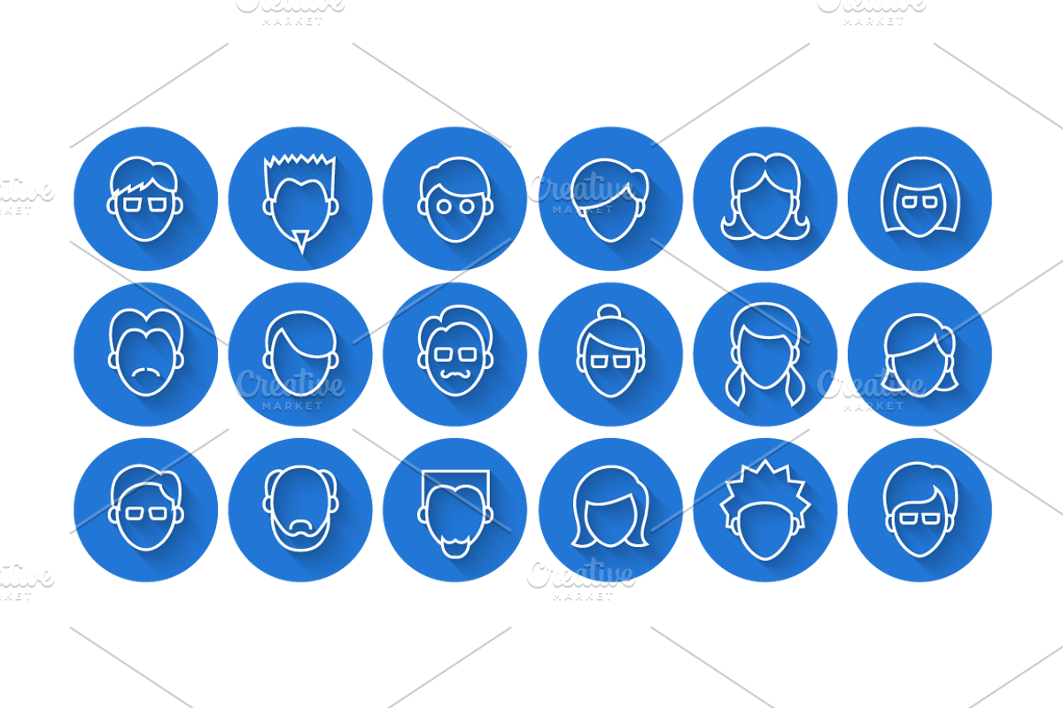 Line Face Icon Set, an Outline Icon by Alex Serada (Photo 5 of 5)