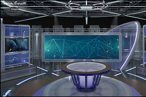 Virtual TV Studio News Set 5