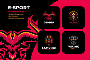 4 E-sport Mascot Logo Designs, a Branding & Logo Template by Artnivora.Std