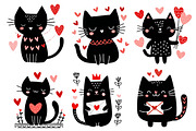 Valentine black cat clipart, an Illustration by Designworld (Thumbnail 3 of 4)