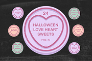 Halloween Love Heart Sweet Vectors, an Object Graphic by MelanthaGraphics (Thumbnail 1 of 2)