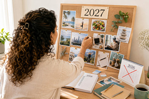 Vision board creation for new year 2, a Photo by Dvoevnore photos