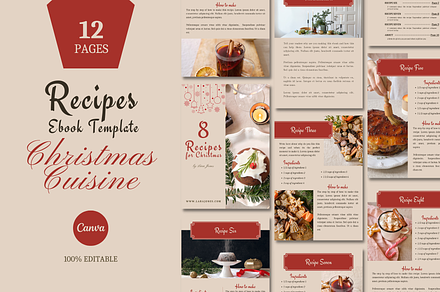 Christmas EBOOK CANVA TEMPLATE, a Magazine Template by The Little Lily Studio