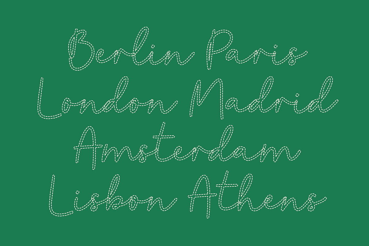 CS Ruska Dashed, a Script Font by Craft Supply Co. (Photo 2 of 8)