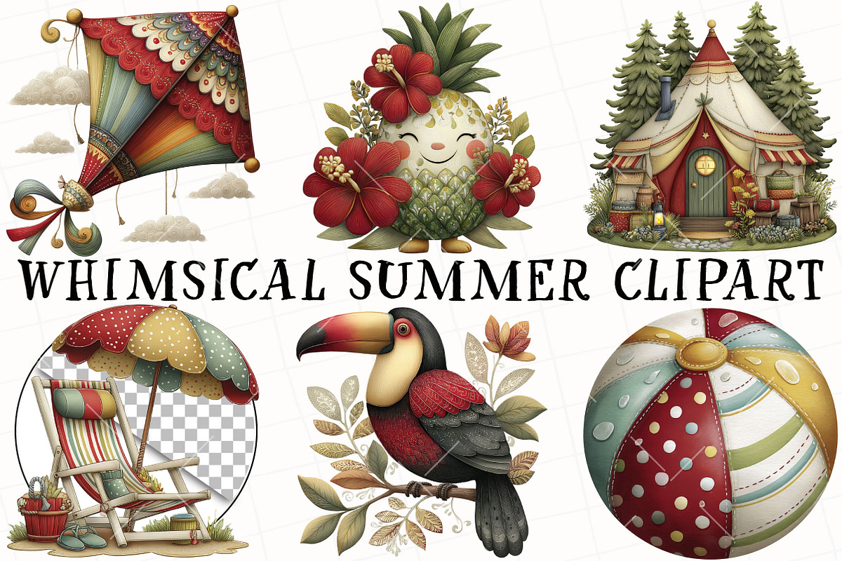 Whimsical Summer Clipart, an Illustration by OK Design (Photo 2 of 6)