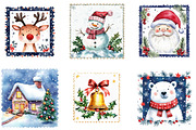 Christmas Postage Stamp Clipart, a Seasonal Illustration by Designking (Thumbnail 3 of 3)