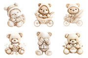 Watercolor Teddy Bear Clipart, an Illustration by SinaCreation (Thumbnail 3 of 11)