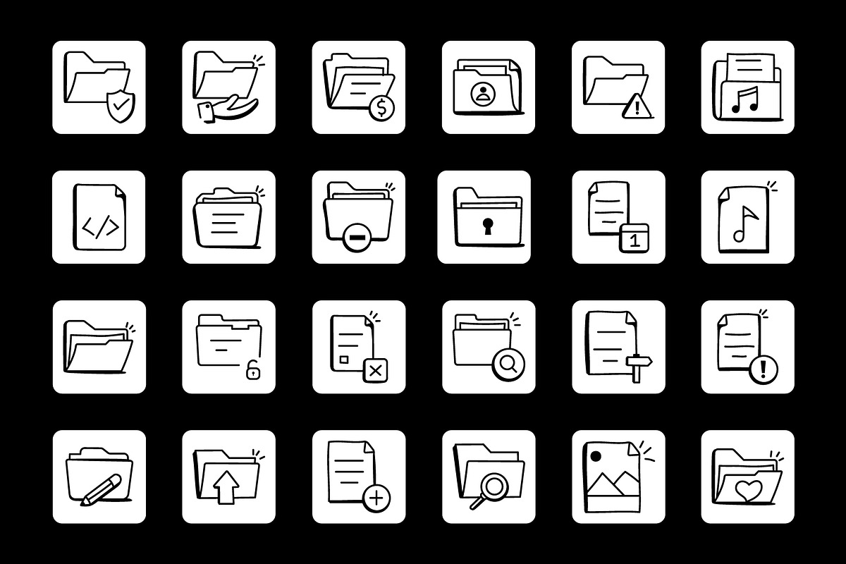 Files and Folders Ico, an Outline Icon by Brickclay (Photo 4 of 6)