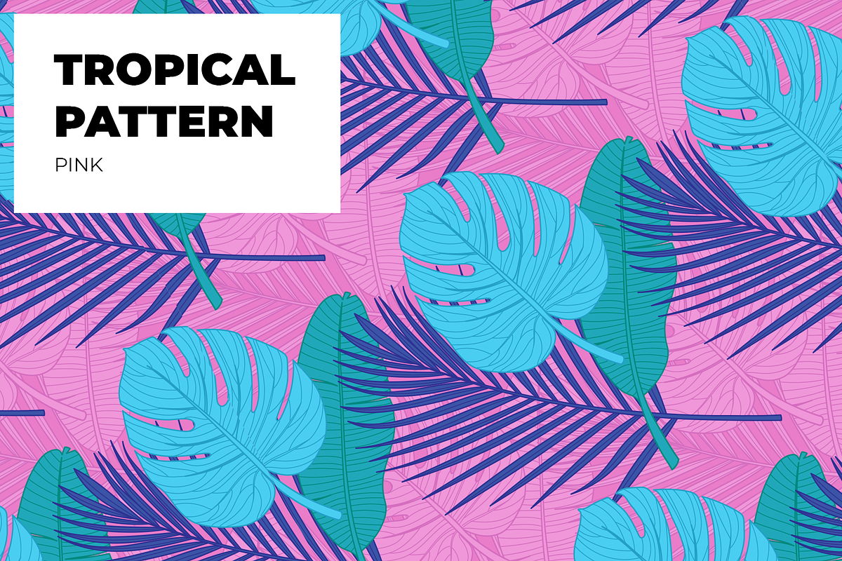 Pink tropical seamless pattern, a Pattern Graphic by Exit Graphic Shop (Photo 1 of 3)