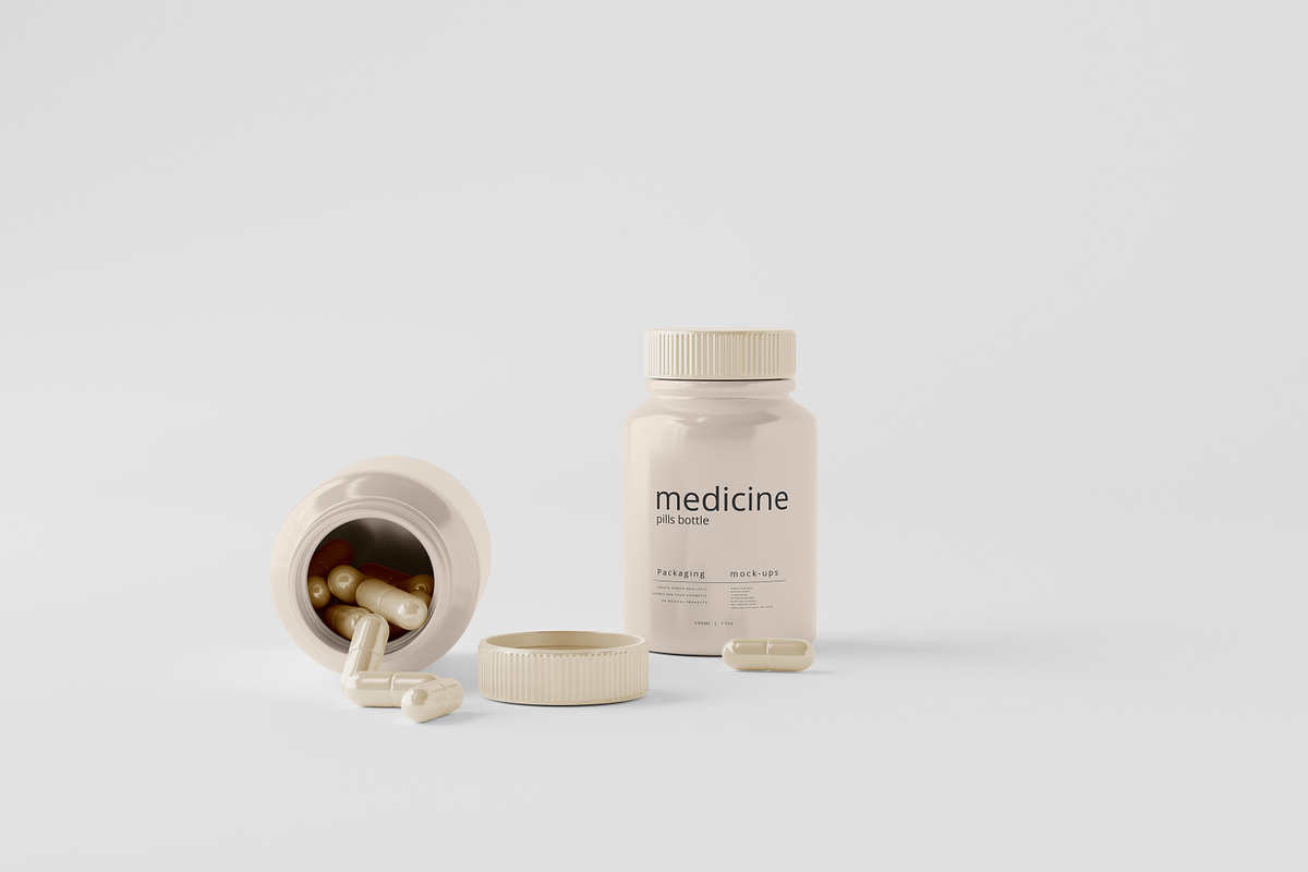 Capsules Bottle Mockups, a Cups & Container Mockup by pmvch (Photo 7 of 10)