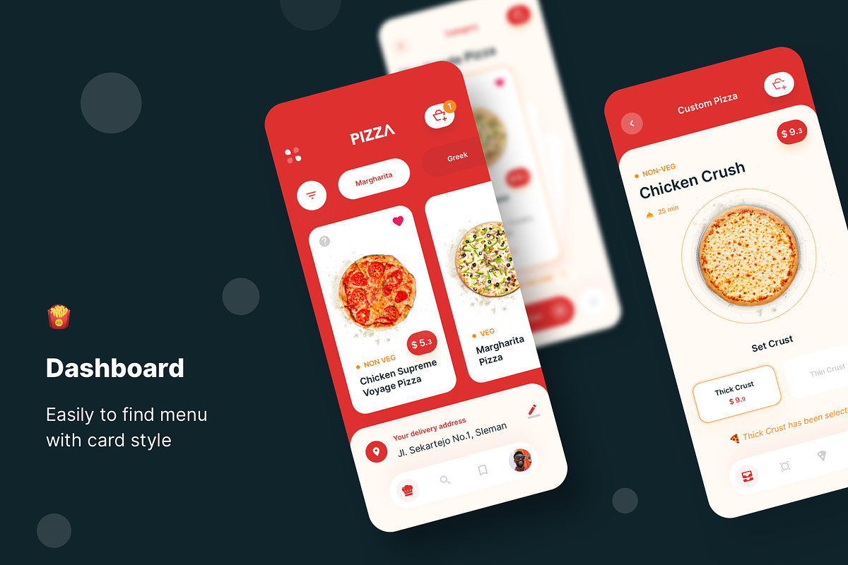 Pizza UI Kit - Order Online Pizza, an UI Kit Template by Mozza Shop UI