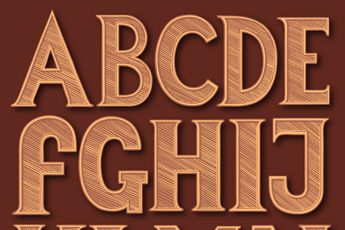 Font. Vector engraving, an Object Graphic by Vector Engraving (Photo 3 of 4)
