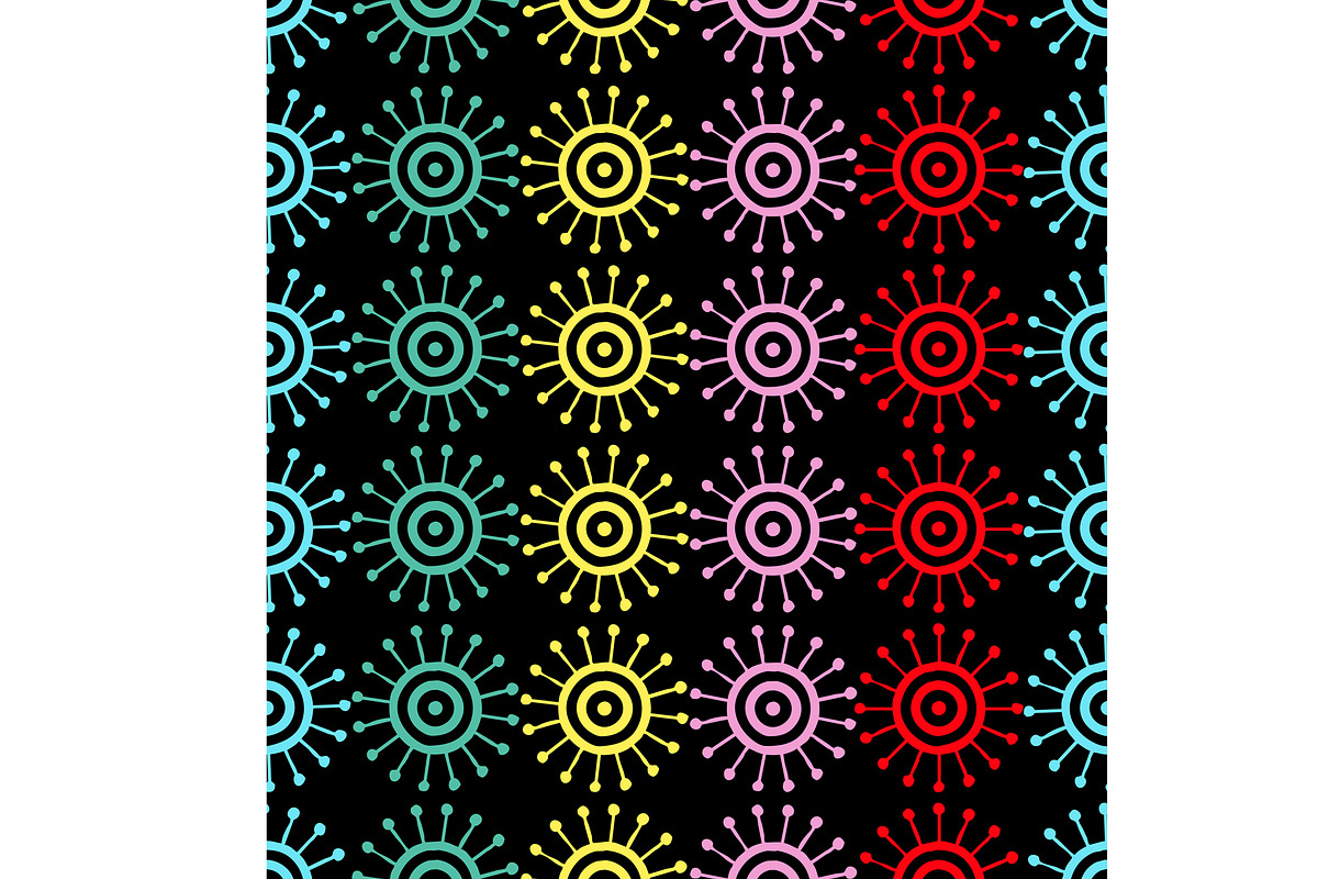 Bright Pop Art Circles on Black, a Pattern Graphic by Sharon Schwalbe (Photo 5 of 6)