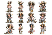 Cowgirl PNG Clipart Bundle, a Person Illustration by Nicolle's Colorful Art (Thumbnail 5 of 6)
