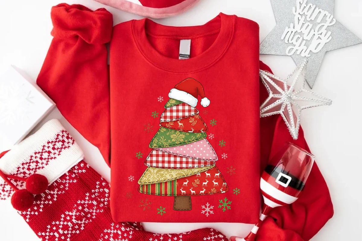 Patchwork Christmas Tree PNG Preppy, an Illustration by Libby Wishes (Photo 3 of 9)