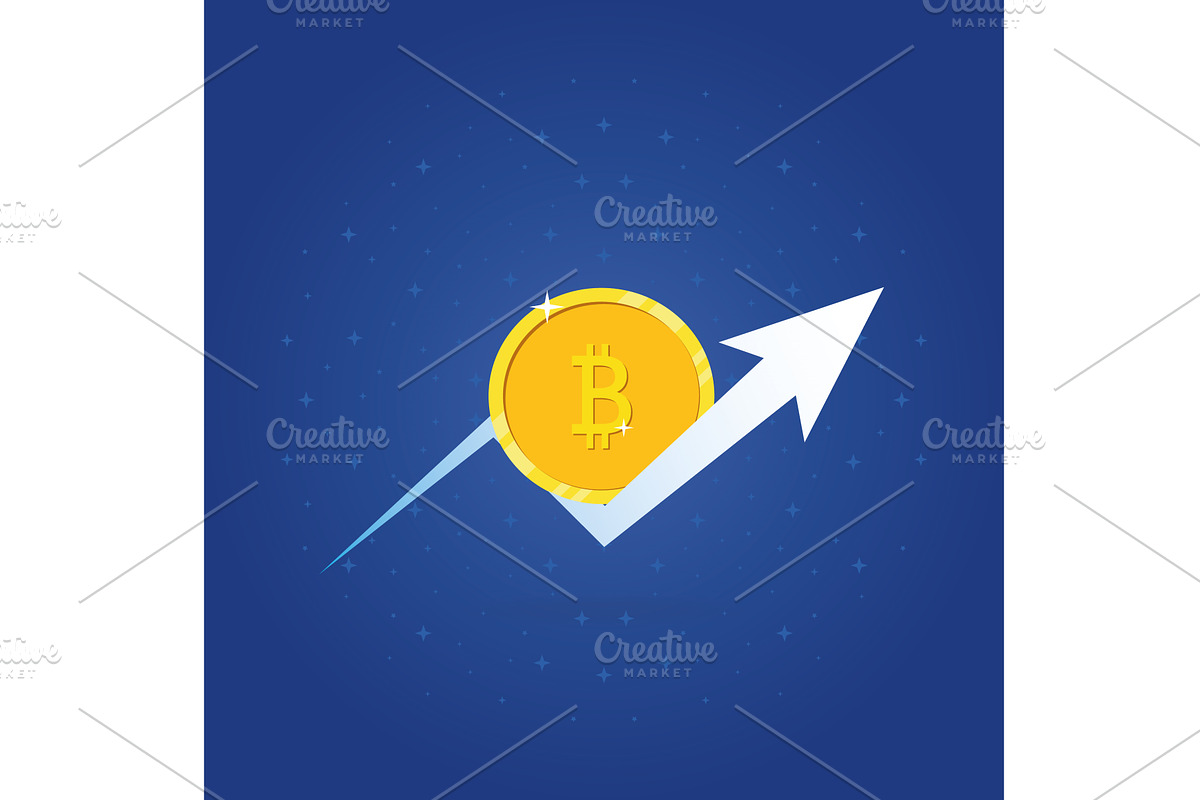 Bitcoin growth concept, a Finance Illustration by Vector Creator