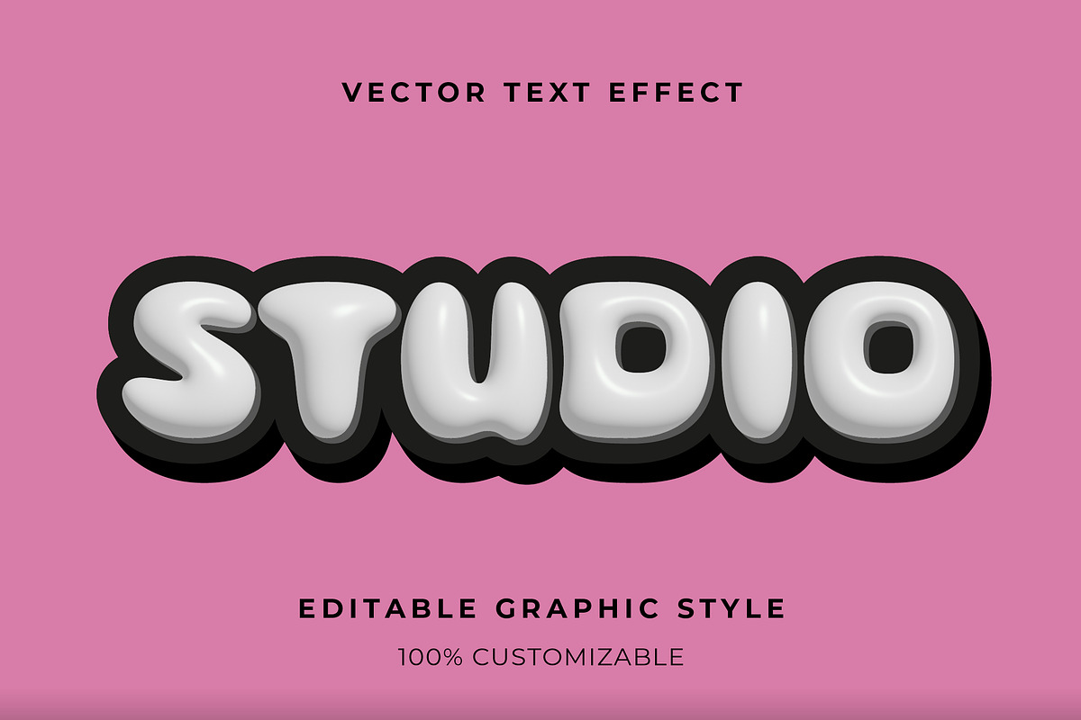 3D Puffy Cartoon Text Effect