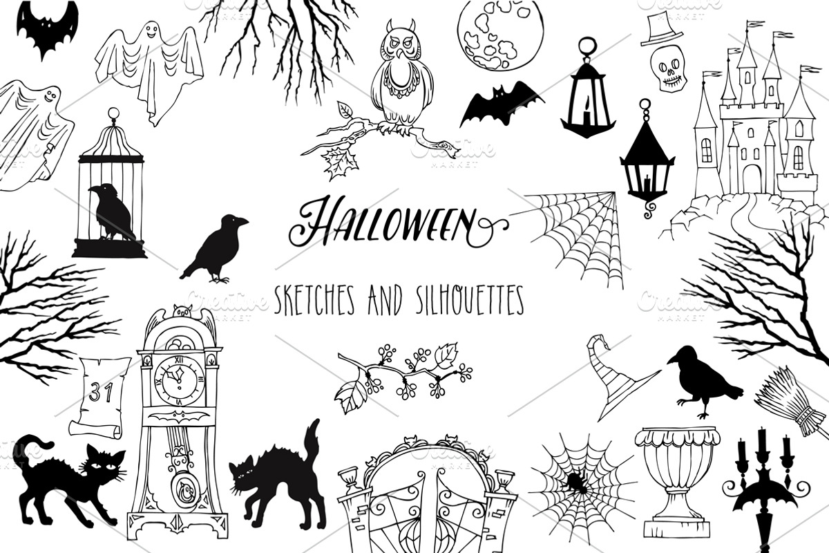 Halloween. Sketches and Silhouettes, an Illustration by Nataliapiache (Photo 1 of 5)