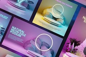 3D NEON PODIUM PRODUCT DISPLAY
