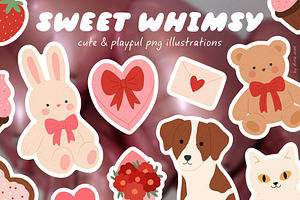 Sweet Whimsy: Cute PNG Illustrations, an Object Graphic by Dina Mae