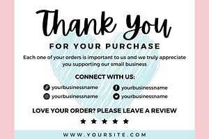 Thank You Order Card Blue Canva 04