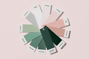 Top View of Color Fan Mockup, an Advertising Mockup by Hubzway