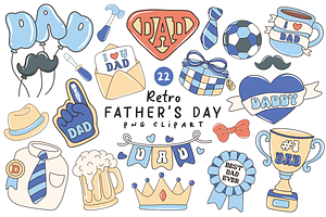 Retro Father's Day PNG Clipart, a Seasonal Illustration by LemonDesign