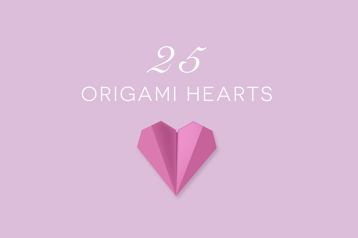 25 Origami Paper Hearts, an Object Graphic by katyapolo (Photo 1 of 3)