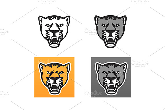Panther Head Vector Set